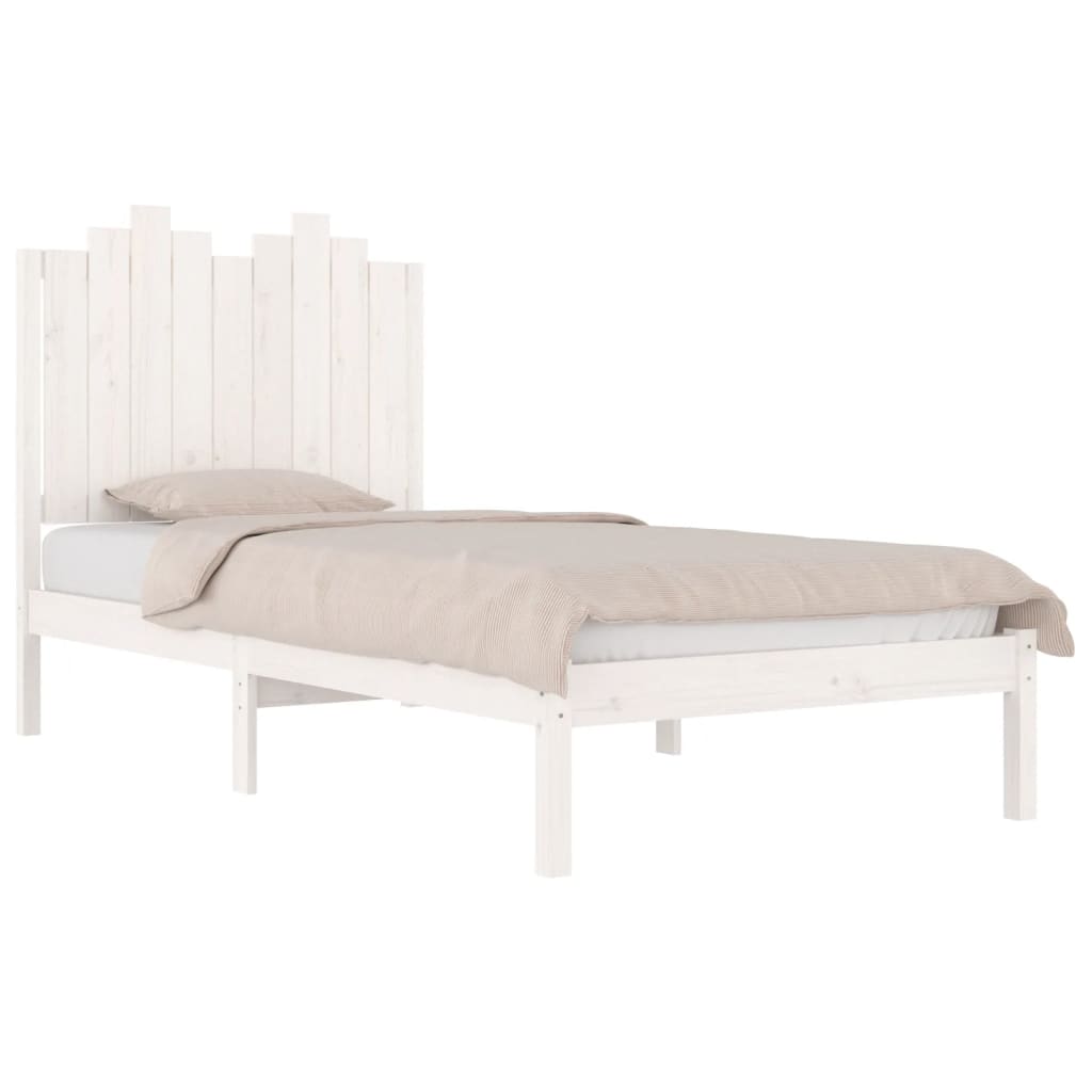 

vidaXL Bedframe massief grenenhout wit 90x190 cm 3FT Single