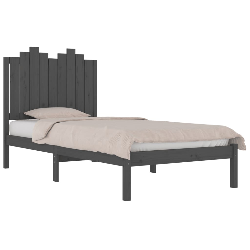 vidaXL Bedframe massief grenenhout grijs 90x190 cm 3FT Single