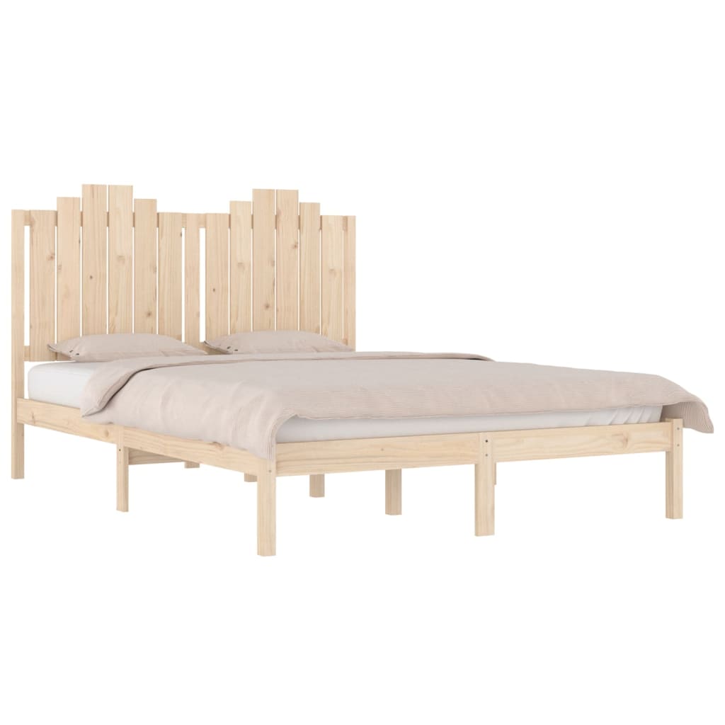 vidaXL Bedframe massief grenenhout 135x190 cm 4FT6 Double