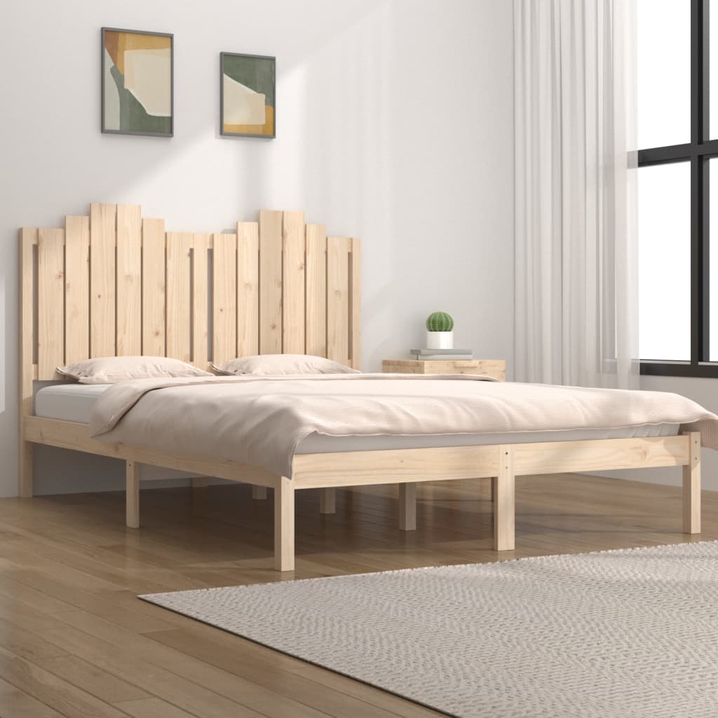 vidaXL Rama ��ka, lite drewno sosnowe, 135x190 cm, podw�jna