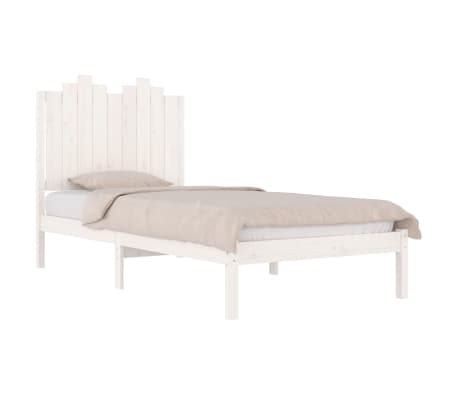 vidaXL Bed Frame White Solid Wood Pine 90x200 cm