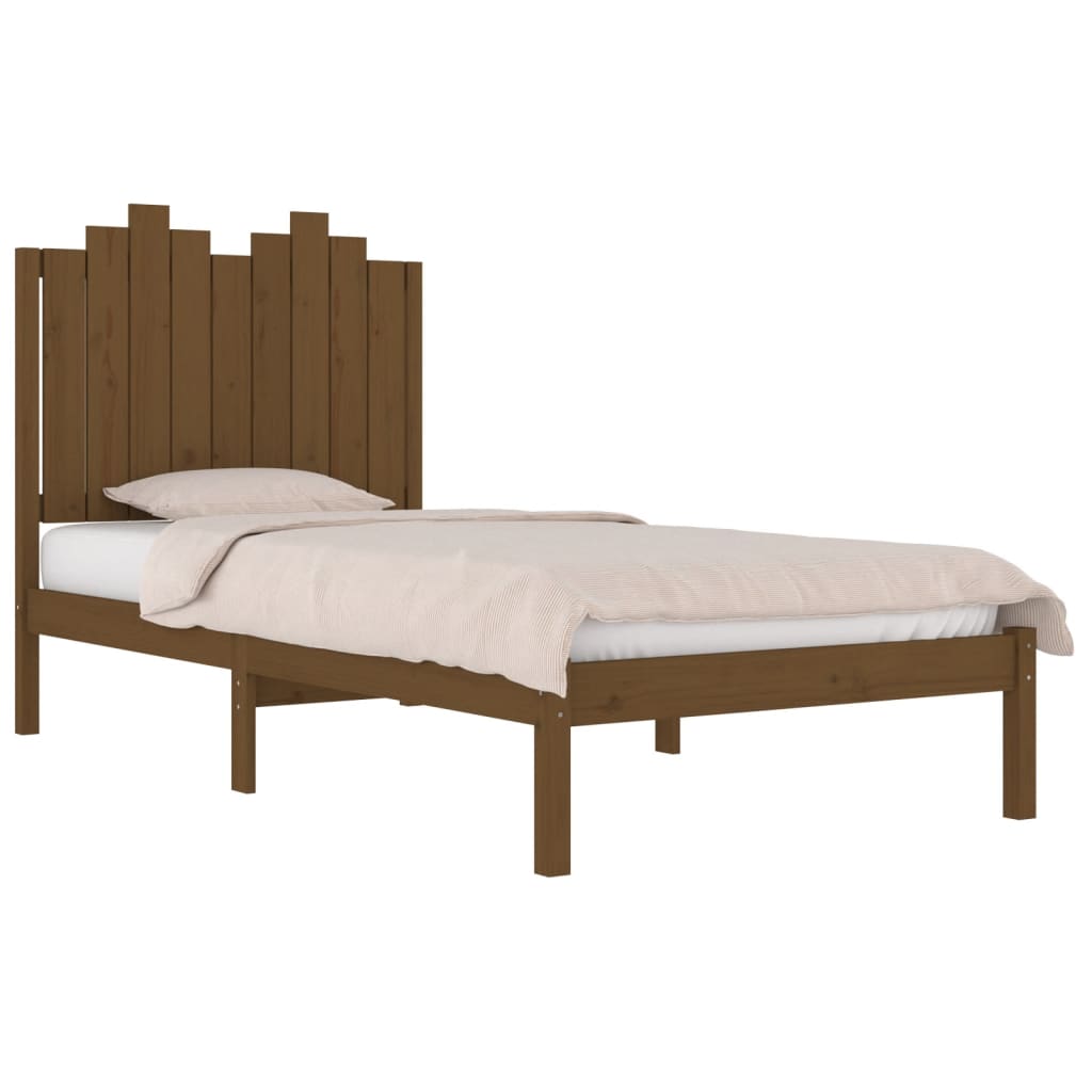 vidaXL Bedframe massief grenenhout honingbruin 90x200 cm