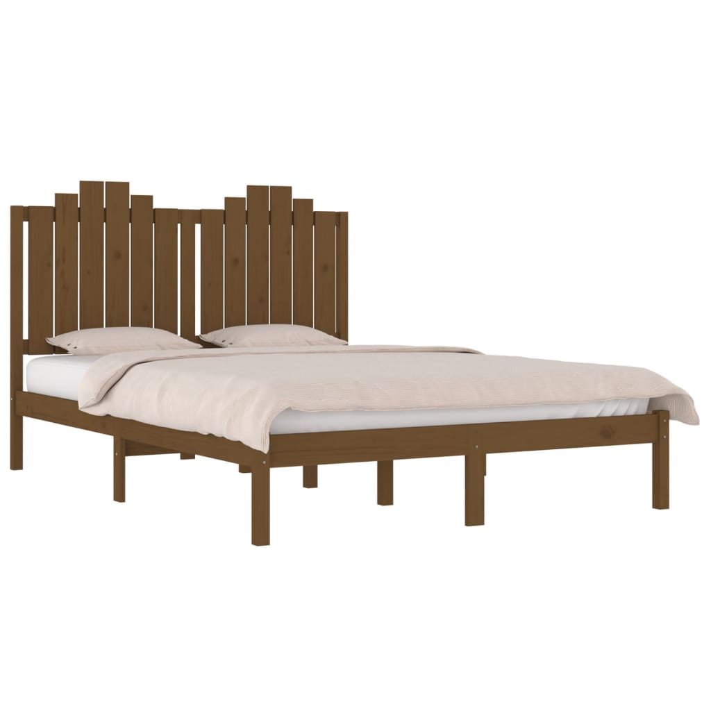 vidaXL Bedframe massief grenenhout honingbruin 120x200 cm