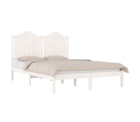 vidaXL Estructura de cama de madera maciza de pino blanco 160x200 cm