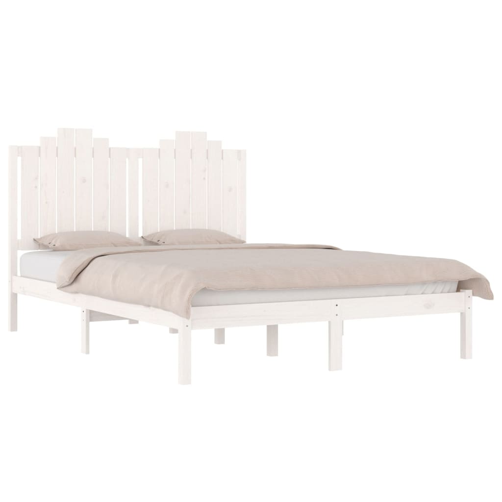 vidaXL Bedframe massief grenenhout wit 180x200 cm 6FT Super King