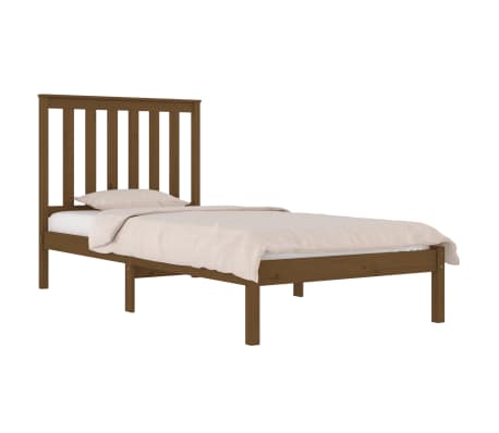vidaXL Rama łóżka, miodowy brąz, drewno sosnowe, 90x190 cm, pojedyncza