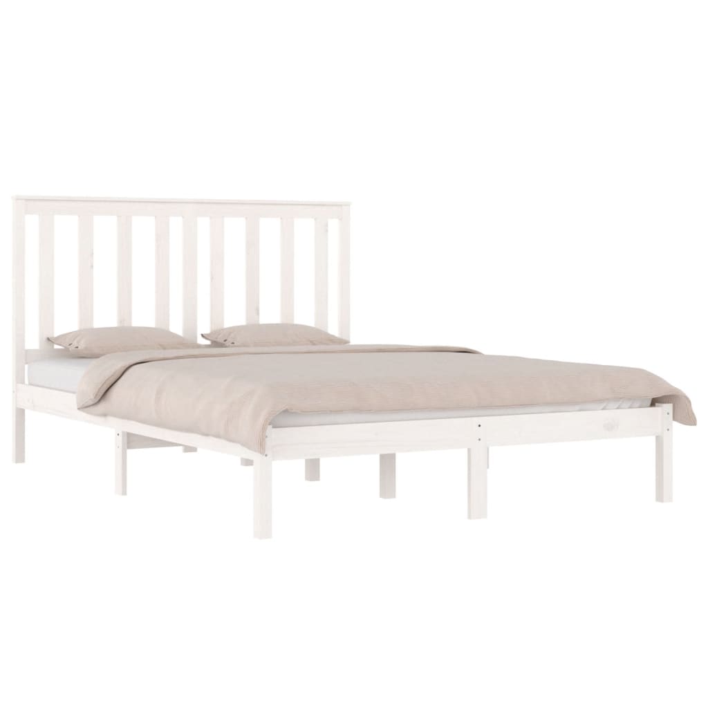 

vidaXL Bedframe massief grenenhout wit 120x190 cm 4FT Small Double