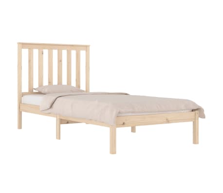 vidaXL Lovos rėmas, 90x200cm, pu&scaron;ies medienos masyvas