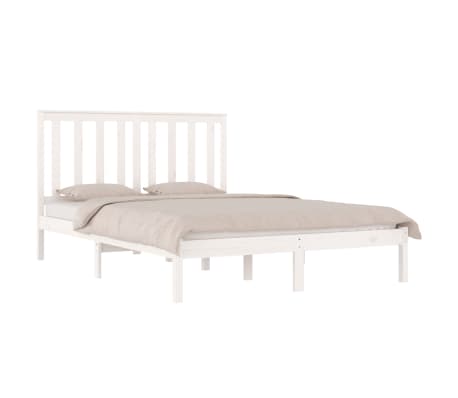 vidaXL Bedframe massief grenenhout wit 200x200 cm