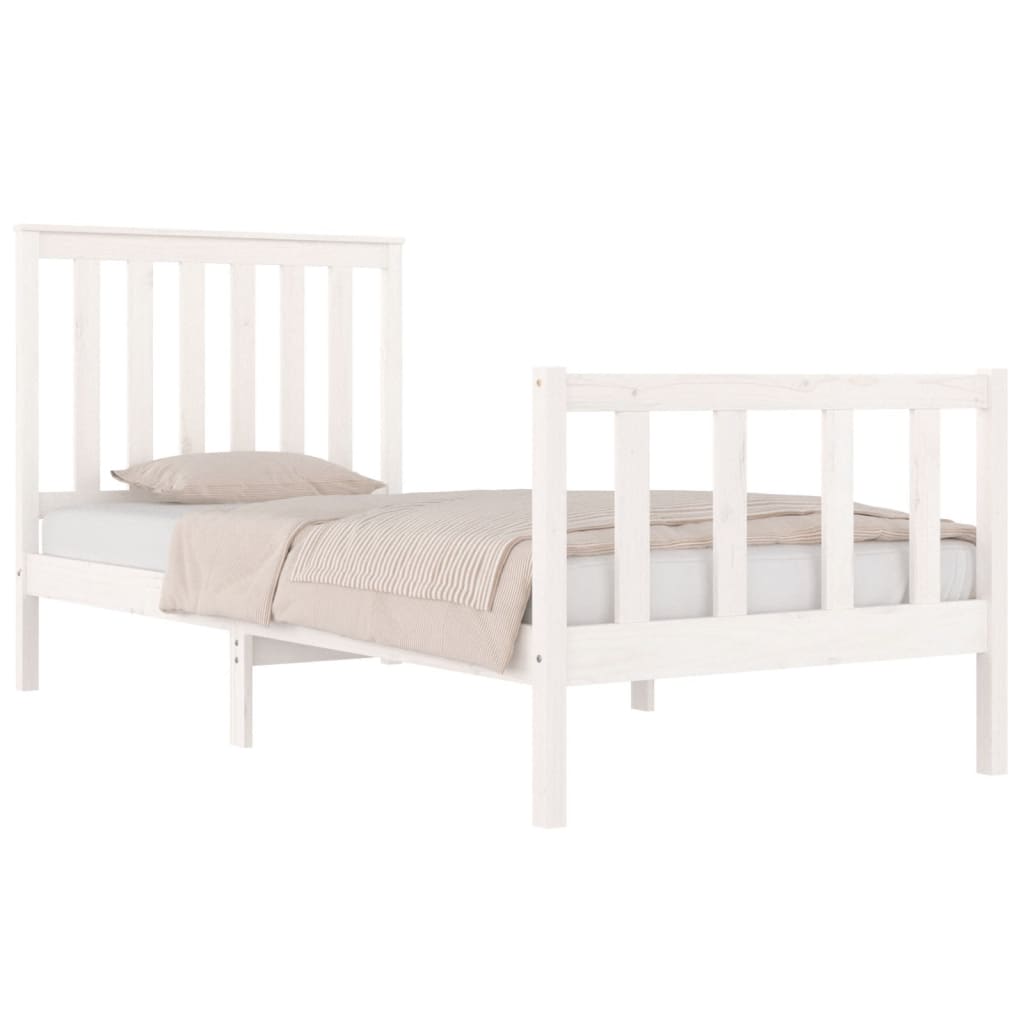 

vidaXL Bedframe massief grenenhout wit 75x190 cm 2FT6 Small Single