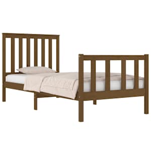 vidaXL Lovos rėmas, medaus rudas, 75x190cm, pu&scaron;ies masyvas, vienvietis