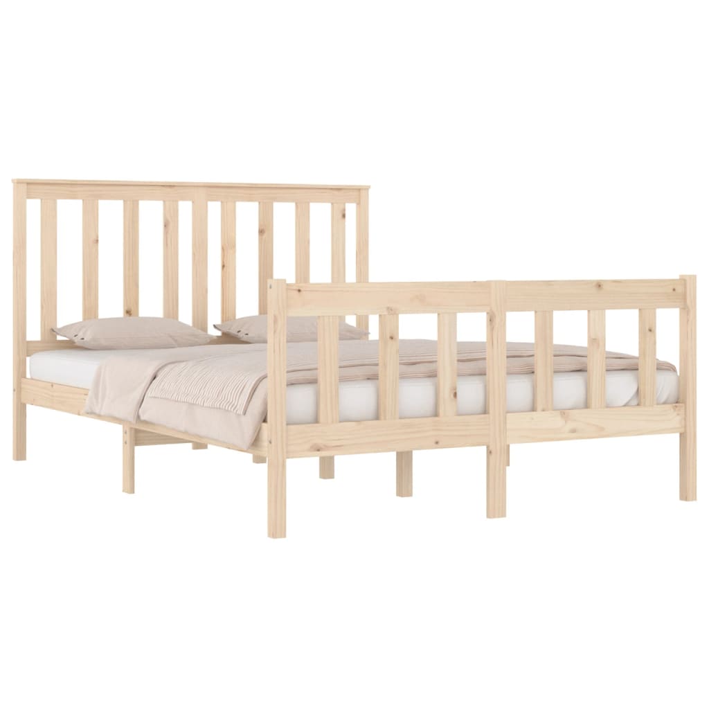 vidaXL Bedframe massief grenenhout 135x190 cm afbeelding