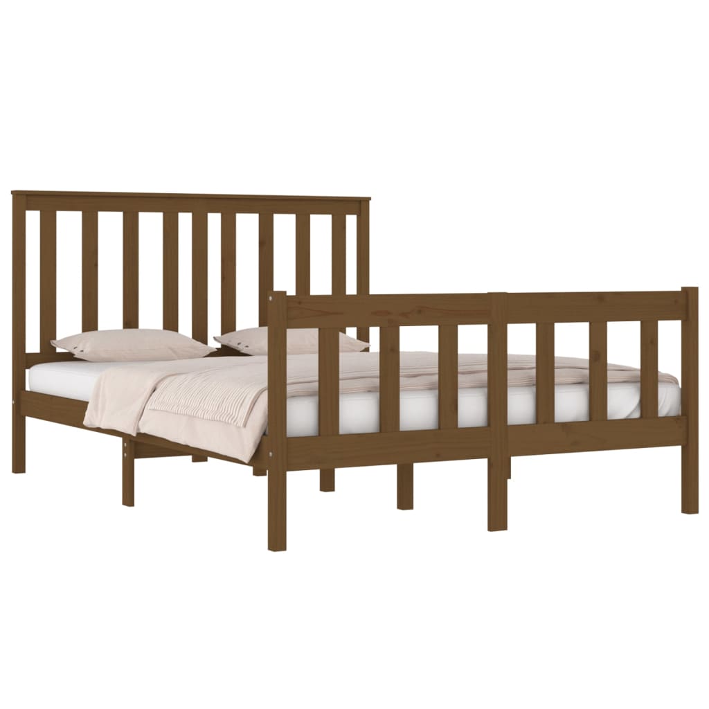 

vidaXL Bedframe massief grenenhout honingbruin 140x190 cm
