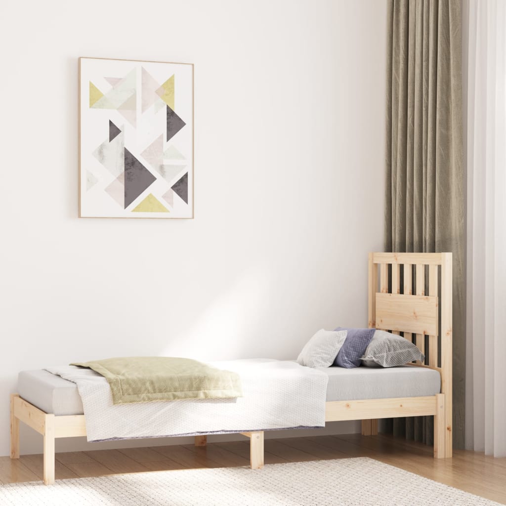vidaXL Rama ka, lite drewno sosnowe, 75x190 cm, pojedyncza