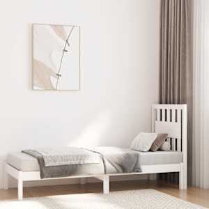 Rám postele bílý masivní borovice 75 x 190 cm malé jednolůžko - obrázek 1