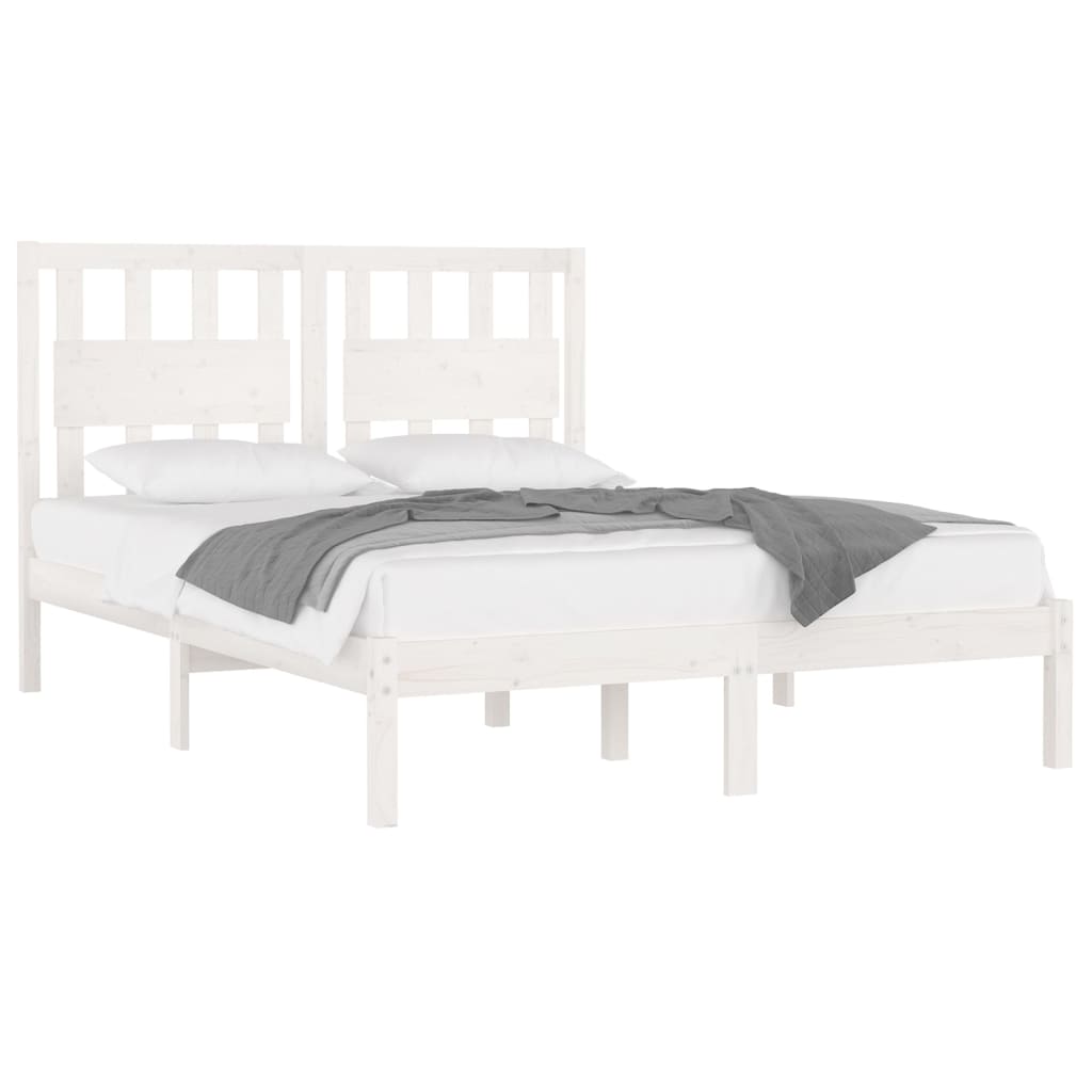 

vidaXL Bedframe massief grenenhout wit 120x190 cm 4FT Small Double