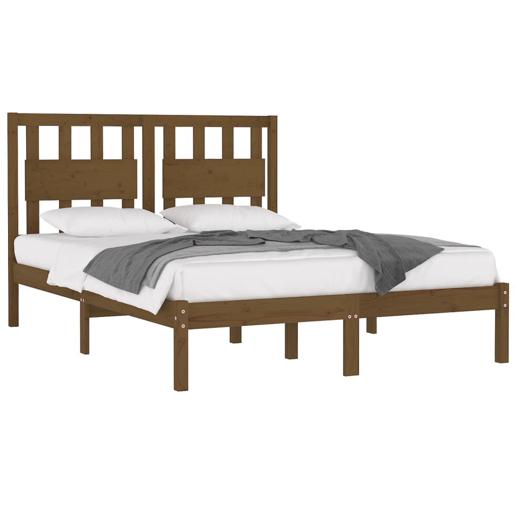 vidaXL Bedframe grenenhout honingbruin 120x190 cm 4FT Small Double