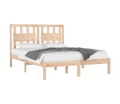 vidaXL Cadru de pat, 140x190 cm, lemn masiv de pin