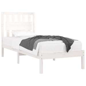 vidaXL Bed Frame without Mattress White Solid Wood 100x200 cm (810008+818556)