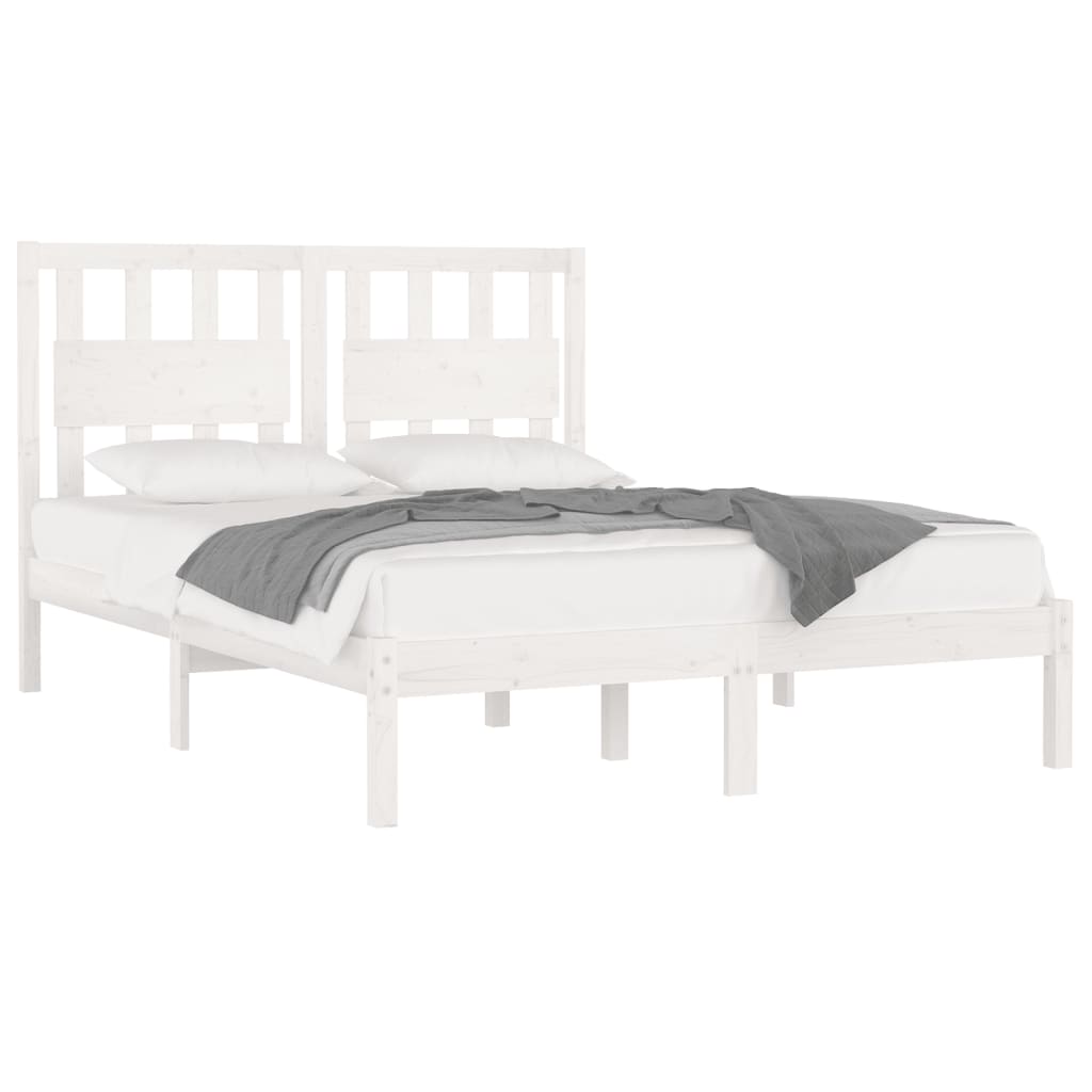 vidaXL Bedframe massief grenenhout wit 180x200 cm 6FT Super King