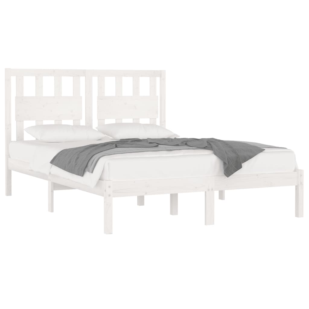 vidaXL Bedframe massief grenenhout wit 180x200 cm afbeelding