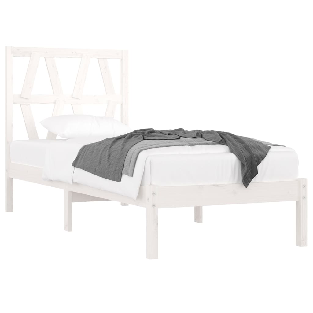 

vidaXL Bedframe massief grenenhout wit 75x190 cm 2FT6 Small Single