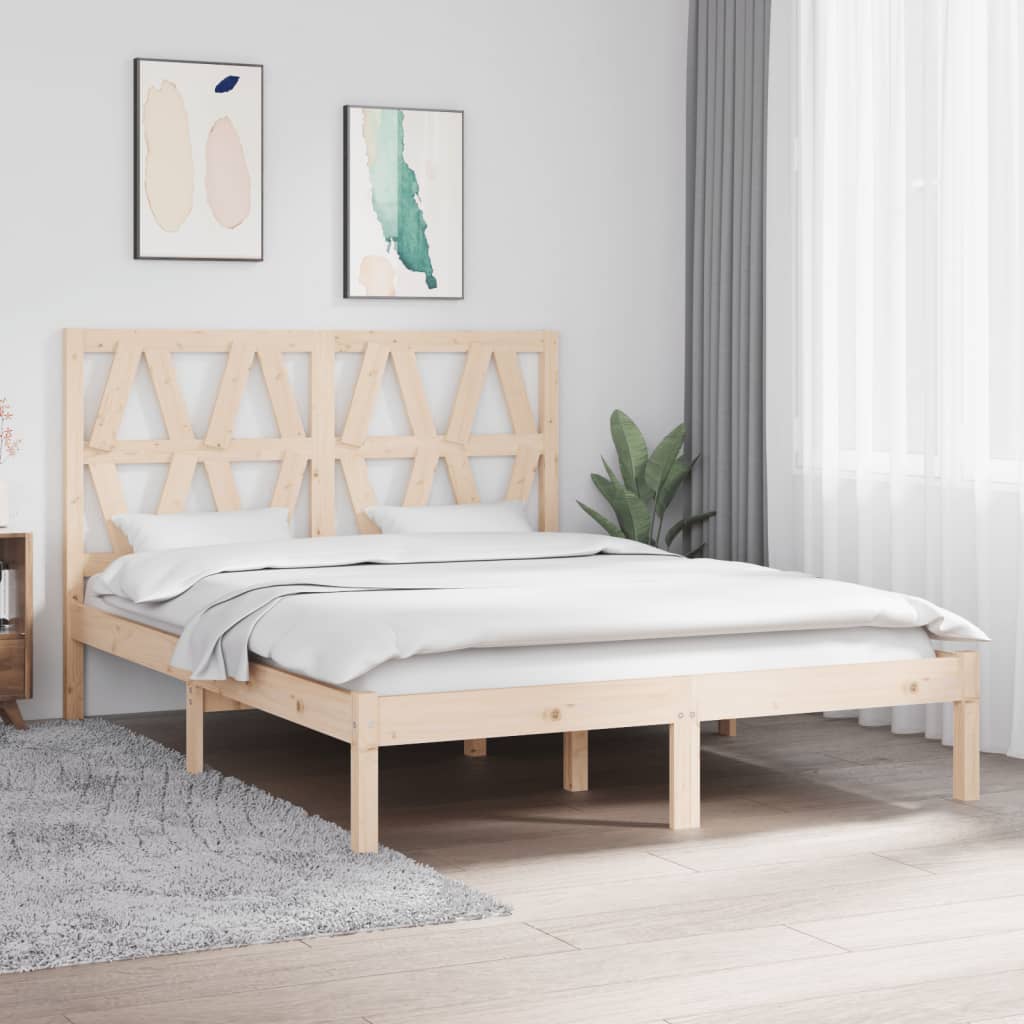 vidaXL Rama ��ka, lite drewno sosnowe, 140x200 cm