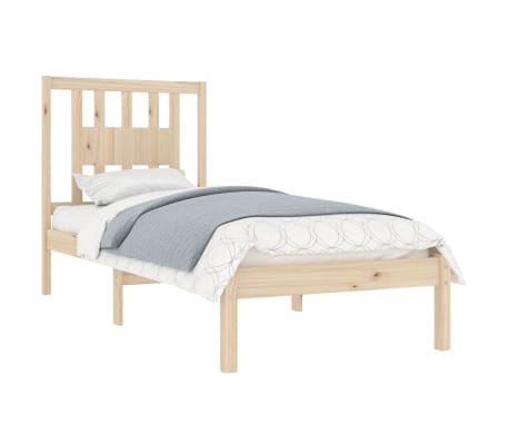 vidaXL Estructura de cama individual pequeña sin colchón madera maciza