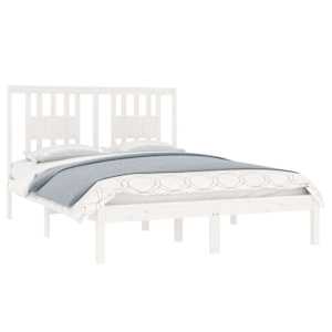 vidaXL Sengeramme hvit heltre 120x190 cm Small Double