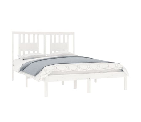 vidaXL Cadre de lit sans matelas blanc bois massif
