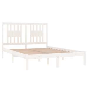 Rám postele bílý masivní borovice 140 x 190 cm - obrázek 4
