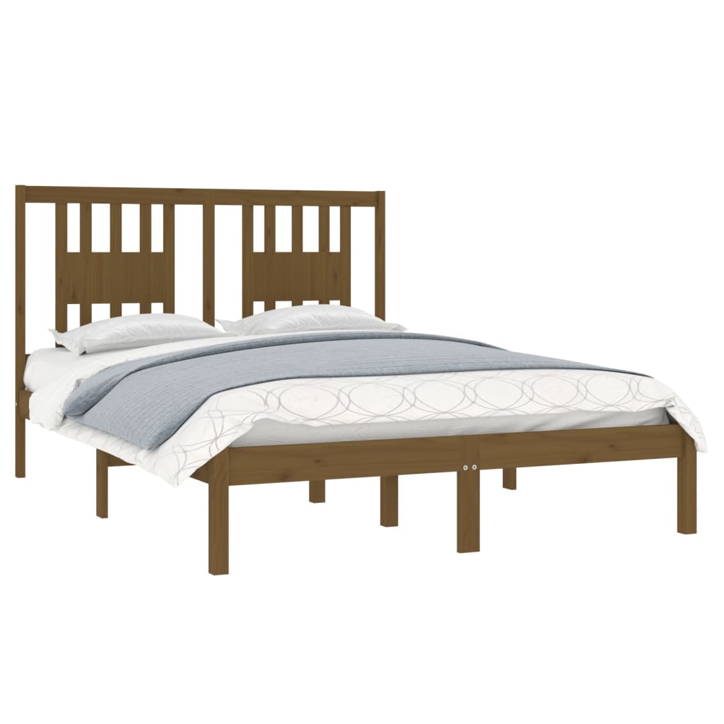 

vidaXL Bedframe massief grenenhout honingbruin 140x190 cm
