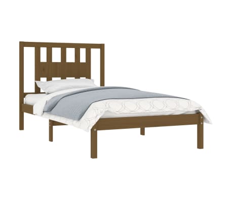vidaXL Cadru de pat, maro miere, 100x200 cm, lemn masiv de pin