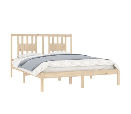 vidaXL Lovos rėmas, 140x200cm, pu&scaron;ies medienos masyvas