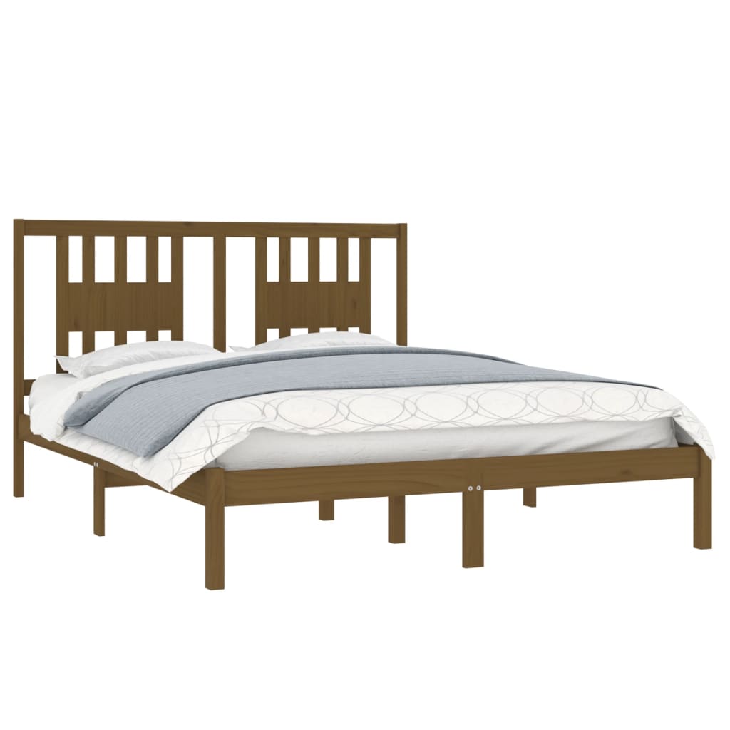 

vidaXL Bedframe massief hout honingbruin 150x200 cm 5FT King Size