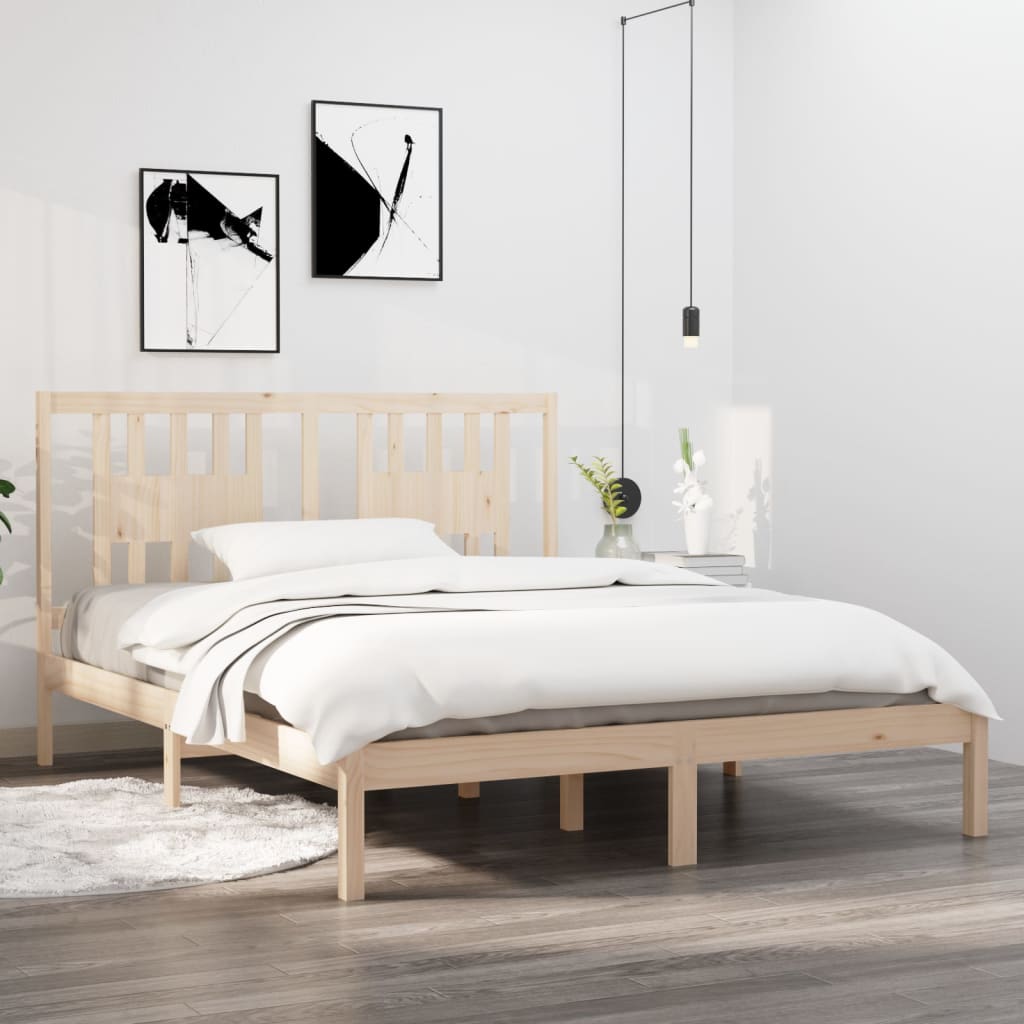 vidaXL Rama ��ka, lite drewno sosnowe, 160 x 200 cm