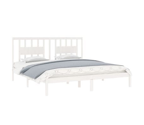 vidaXL Super King feh&eacute;r t&ouml;m&ouml;r fa &aacute;gykeret 180 x 200 cm