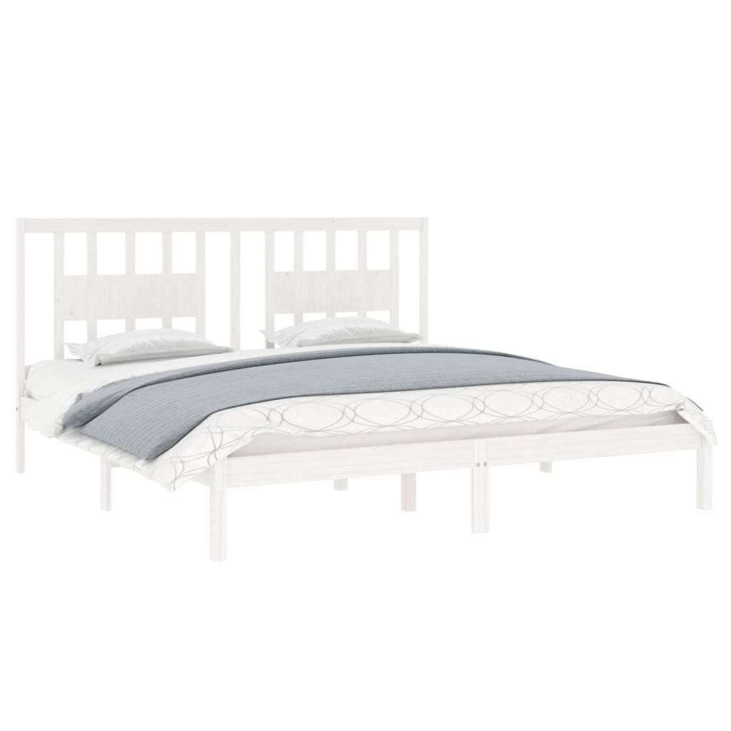 vidaXL Bedframe massief grenenhout wit 200x200 cm afbeelding