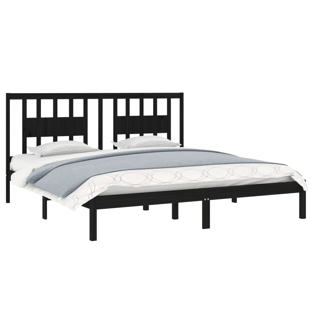 

vidaXL Bedframe massief grenenhout zwart 200x200 cm