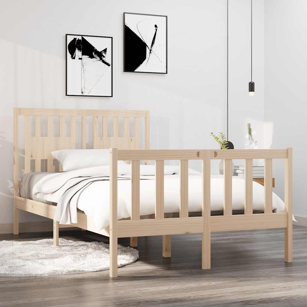 vidaXL Rama ka, lite drewno, 120x190 cm, podwjna