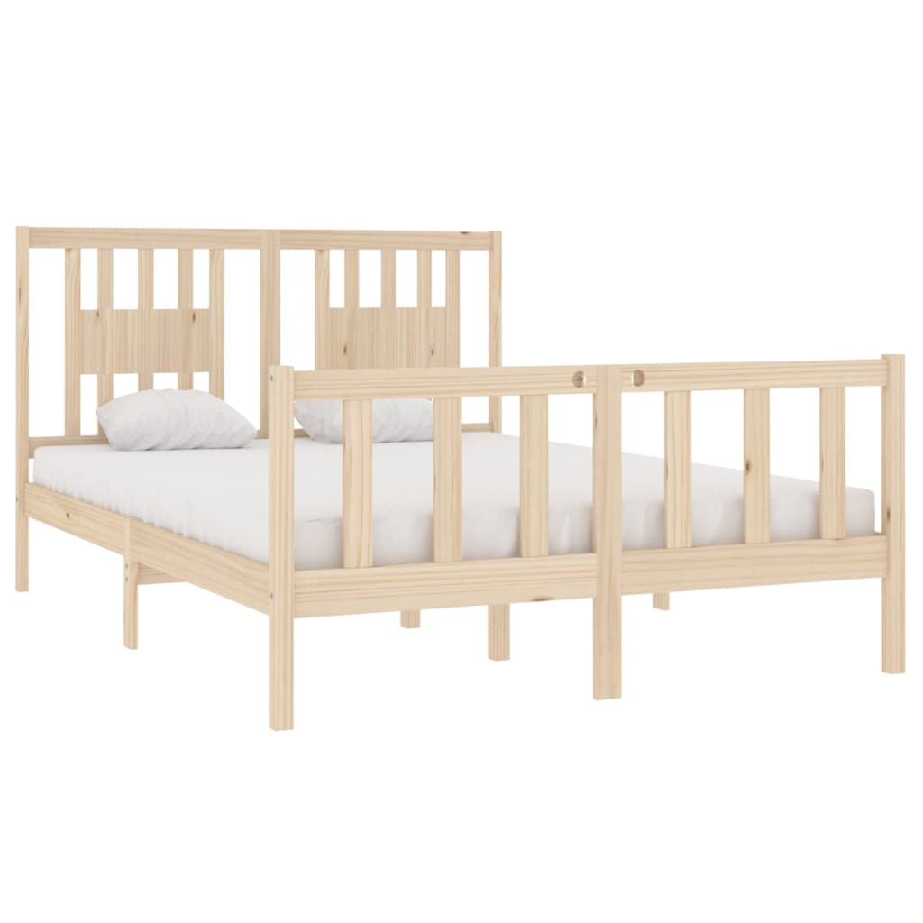 vidaXL Bedframe massief hout 135x190 cm afbeelding