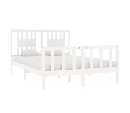 vidaXL Cadre de lit sans matelas blanc 135x190 cm bois massif
