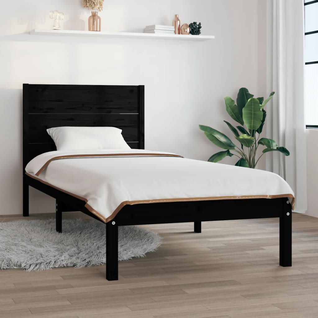 vidaXL VX3104639 Estructura de cama individual madera maciza blanco 90x190  cm - VX3104639 - Epto