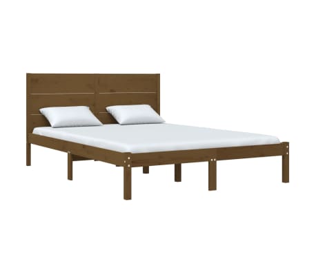 vidaXL Estrutura cama pequena de casal 120x190 cm madeira castanho-mel