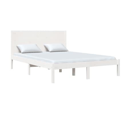 vidaXL Massivholzbett ohne Matratze Wei&szlig; 140x190 cm Kiefernholz