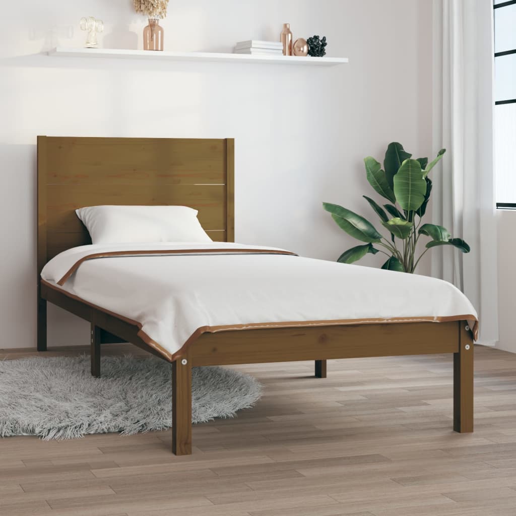 vidaXL Cadru de pat, maro miere, 90×200 cm, lemn masiv de pin