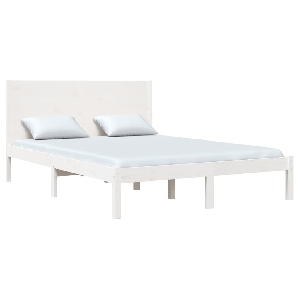 

vidaXL Bedframe massief grenenhout wit 120x200 cm