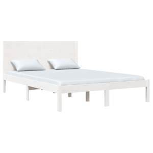vidaXL Massivholzbett ohne Matratze Wei&szlig; 140x200 cm Kiefernholz