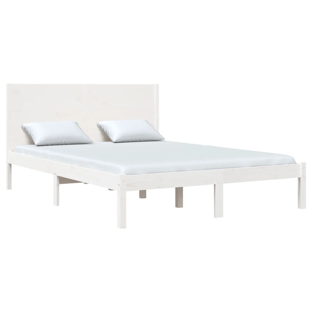 

vidaXL Bedframe massief grenenhout wit 160x200 cm