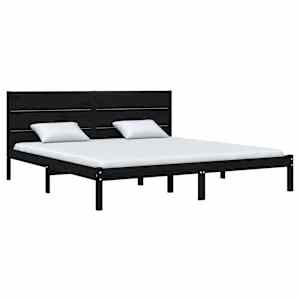 vidaXL Lovos rėmas, juodas, 180x200cm, medienos masyvas, itin didelis